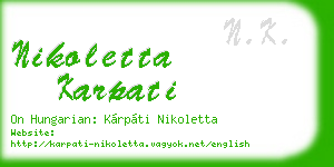 nikoletta karpati business card